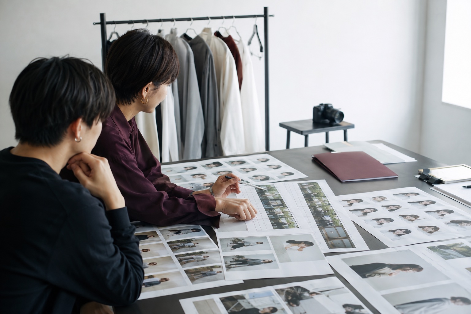 写真と資料から表現の方向性を考えるイメージ